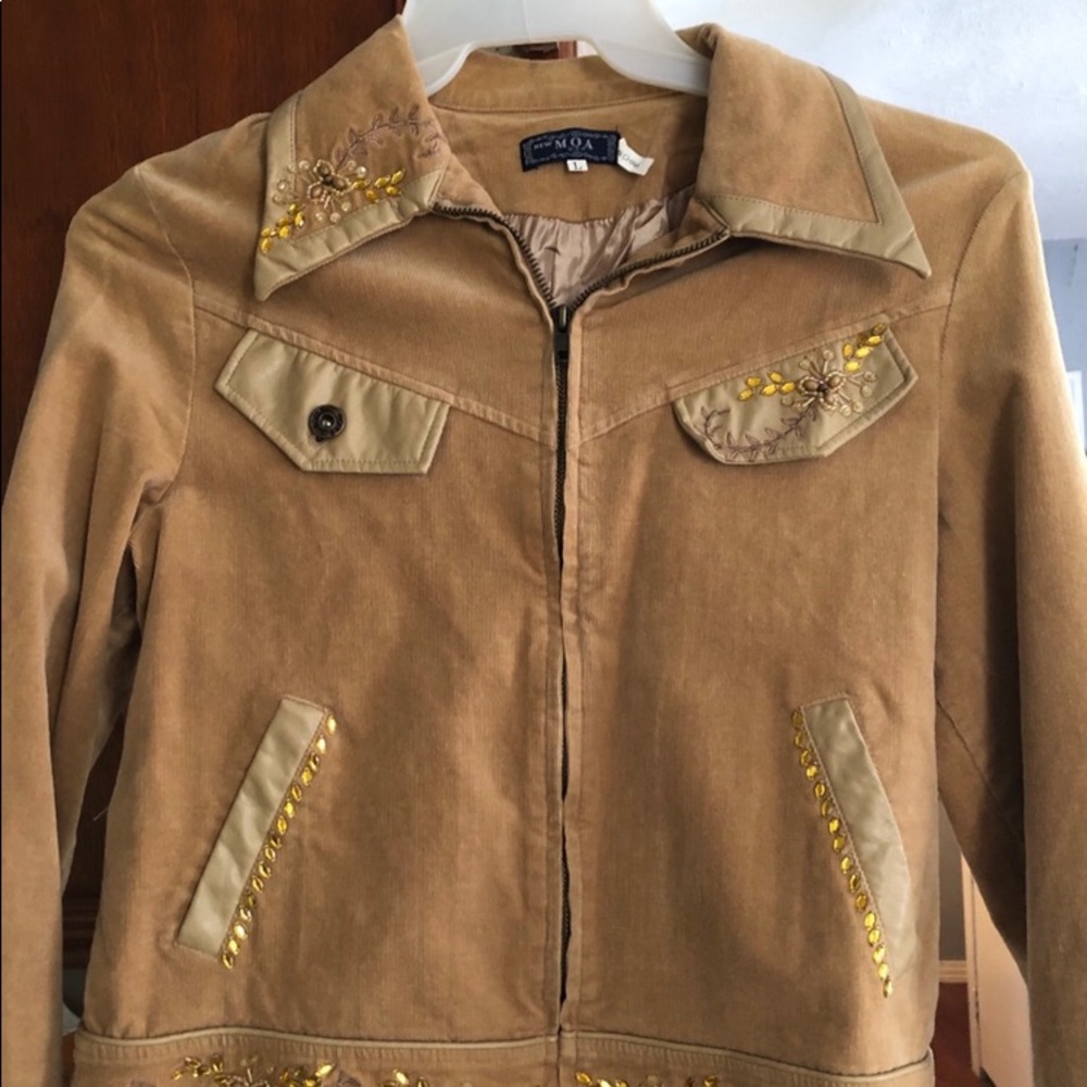 Jeweled Embellished Corduroy Jacket